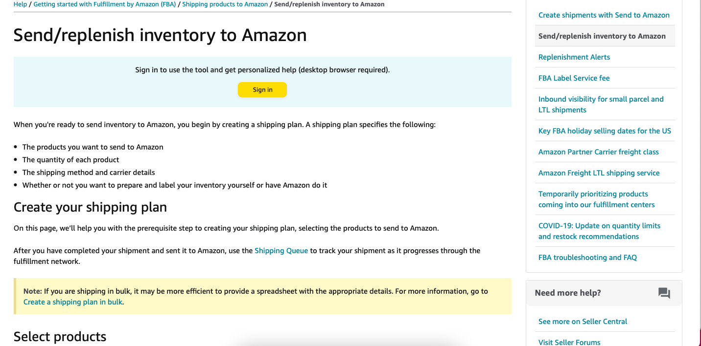 How to send FBA inventory to Amazon